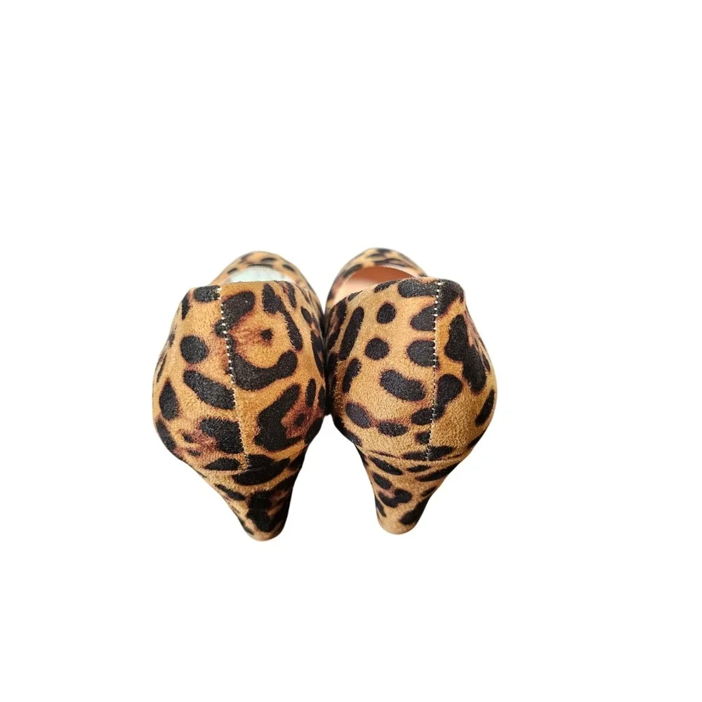 Bella Marie Wedge Pumps Women 5.5 Leopard Brown Excellent Animal Print NINE-5U